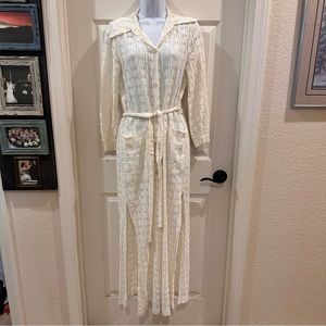Figurettes Vintage Lace Duster Robe Festival Wear Medium